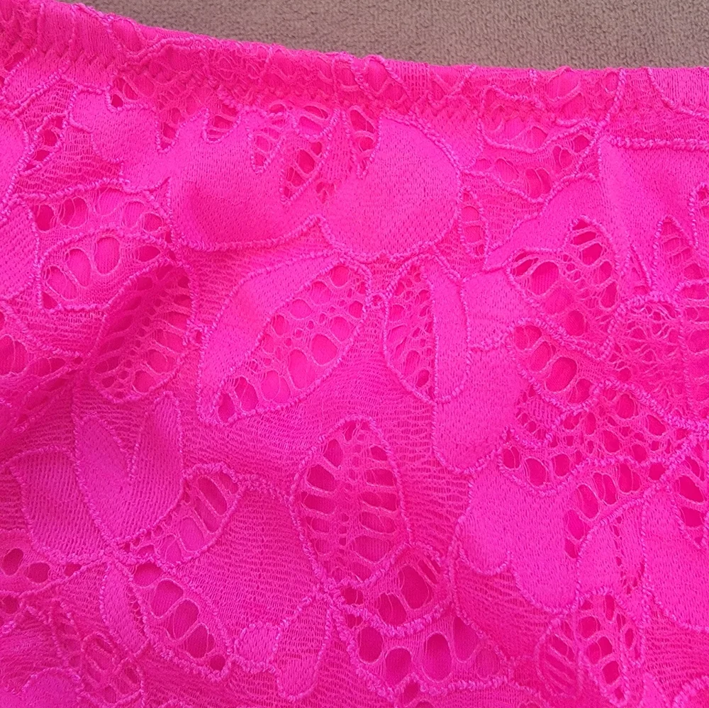 Victoria’s Secret “The Knockout Bikini” in Neon Pink Lace Overlay Size XL - Picture 6 of 12